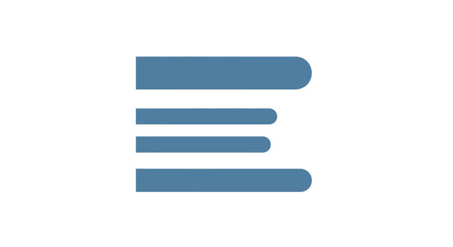 Blue Hamburger Menu Icon on White Background - User Interface Navigation Element