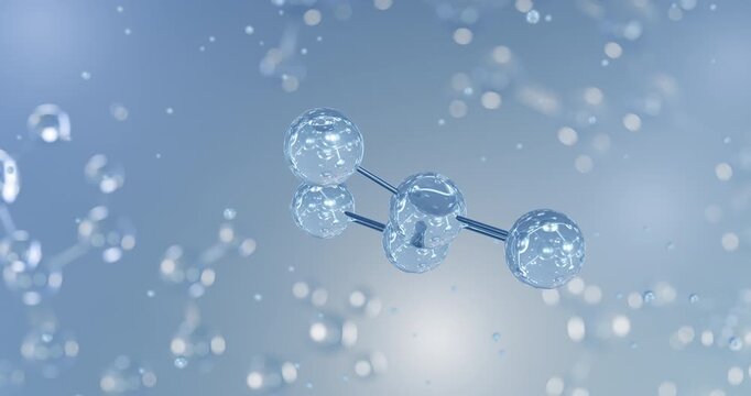 Dinitrogen trioxide rotating 3D model of reactive inorganic oxide, seamless looped video

