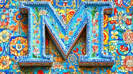 Obraz premium Colorful mosaic letter M.
