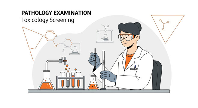 Pathology Examination: Toxicologist Conducting Toxicology Screening in Laboratory