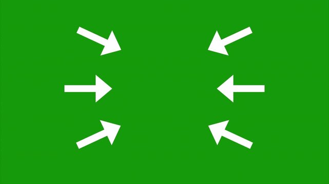 Arrow pointing animation, directional arrows green screen, pointer icon motion, attention indicator animation, chroma key arrow symbols, moving arrows overlay, minimal direction graphics