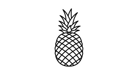 Obraz premium Minimalist Line Art Pineapple Icon