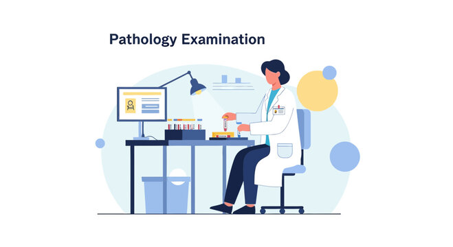 Pathology Examination: Scientist Analyzing Samples in a Modern Laboratory