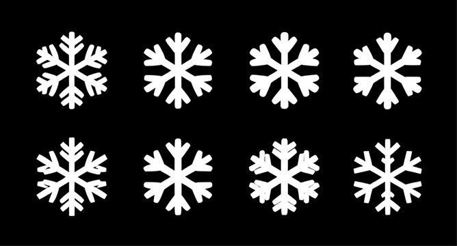 snowflake, black, silhouette, winter, isolated, frost, cold, decorative, minimal, crystal, monochrome, seasonal, elegant, vector, simple, icy, ornament