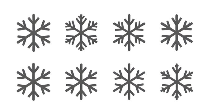 snowflake, black, silhouette, winter, isolated, simple, stylized, decorative, icon, frost, cold, crystal, seasonal, graphic, vector, minimal, pattern