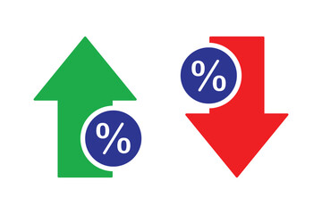 Up Down Percentage Arrows – Finance Data Analysis Vector Illustration © JannatulFerdous