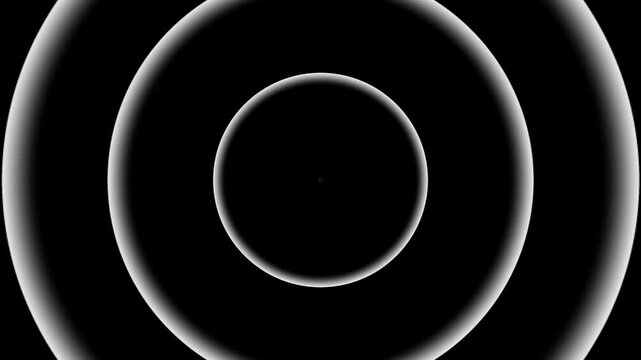 Black Background with Expanding Concentric Rings Emitting from Center Creating Continuous Energy Flow Seamless Loop Clean Motion 4k