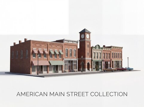 American main street 3d architectural model