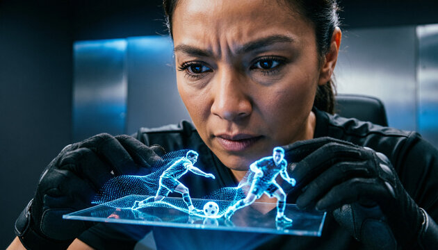 Futuristic Female VAR Referee Using Point Cloud Sports Analysis Interface