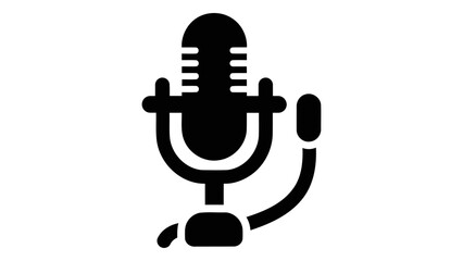 Gaming microphone boom mic icon represents gaming equipment or use of gaming microphone boom mic, isolated on white back © Mondil biswas