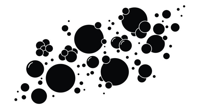black circles silhouette on white background high quality