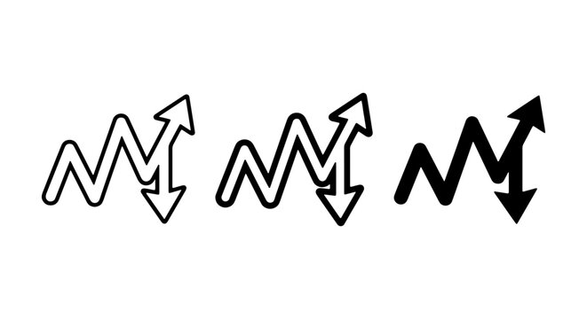 Growth Arrows, Upward Trend Icons, Financial Data Vector Set