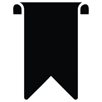 Bookmark vector silhouette illustration, line art paper marker for reading or saving web page.