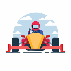 Fototapeta premium Formula 1 Racer Driving a Car