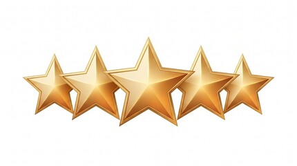 Fototapeta premium Premium Five-Star Rating Illustration Isolated on White Background