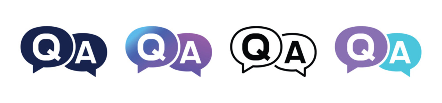 Question and answer speech bubble icon. chat, advice and support communication symbol for FAQ and website concepts. Vector illustration