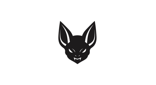 Black silhouette of a bat head.