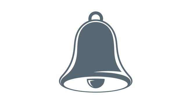 Gray metal bell with clapper.