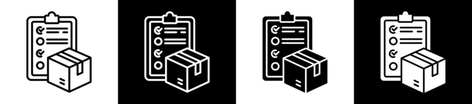Proof Of Delivery White Black Icon Vector Illustration