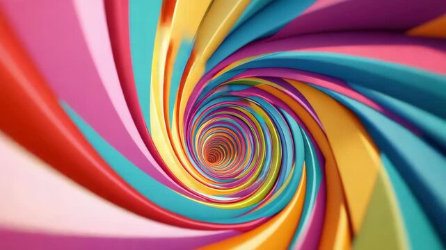 Vibrant abstract spiral with a multitude of colors creating a mesmerizing pattern.