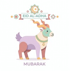 Fototapeta premium Goats are a highly recommended sacrificial animal because they follow the Sunnah of the Prophet Muhammad (peace be upon him), are more affordable, and are whole for one person/family, making them a pr