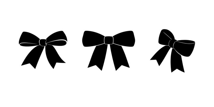 Clean Minimalist Silhouette of Gift Ribbon Concept