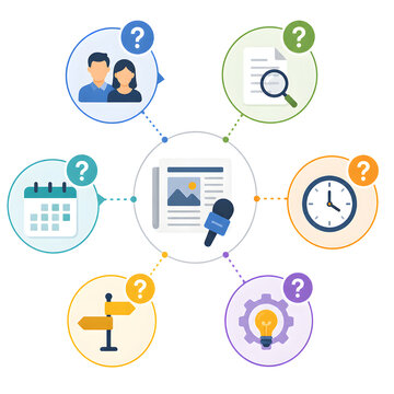 5W1H journalism questions framework illustration