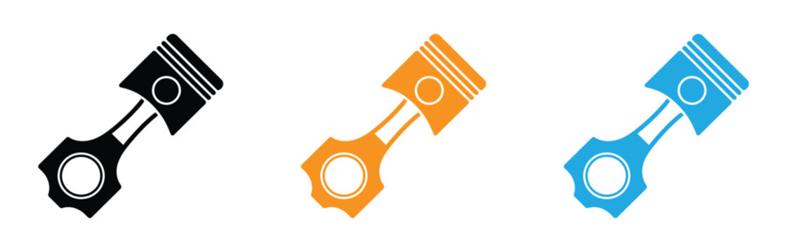 Car motor piston icon. Car Piston icon vector Illustration and outline Icons. vector silhouette. Cylindrical piston of car solid icon, Car parts concept, Engine Parts sign on white background. 
