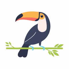 Obraz premium Stylized Toucan Bird Sitting on a Branch