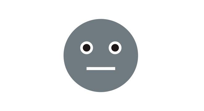 Grey Emoticon Face with Expression.