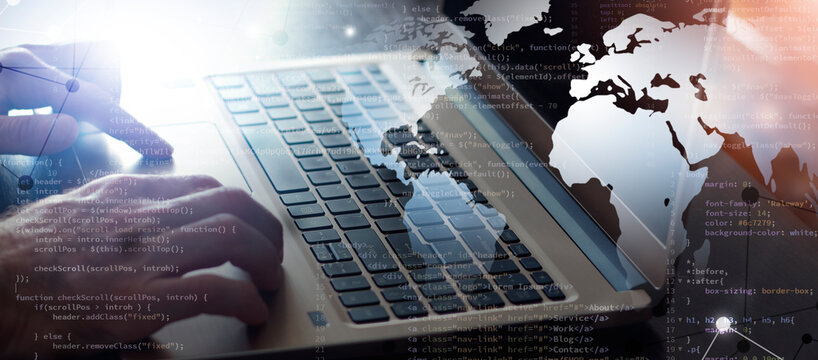laptop web coding process banner