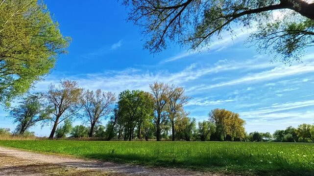 4K Timelapse video with moving clouds near Arbing, Osterhofen, Deggendorf, Bavaria, Germany