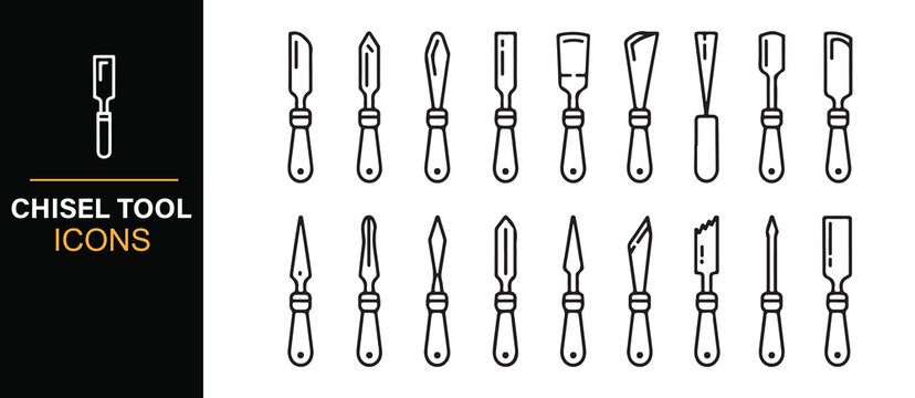 Workshop Hand Tool and Chisel Illustration Collection