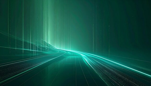 Dark Green Tech Background with Smooth Gradient