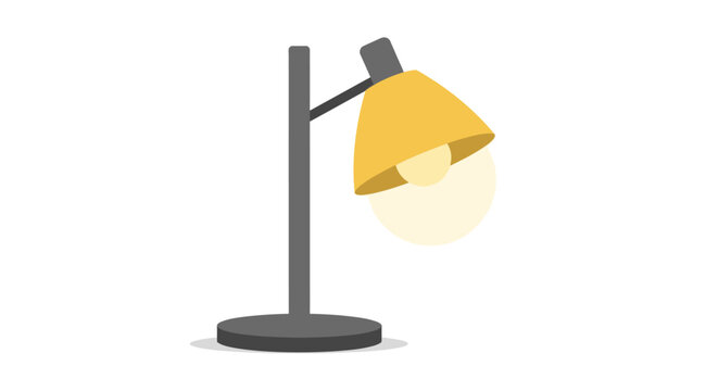 Modern table lamp with yellow shade.