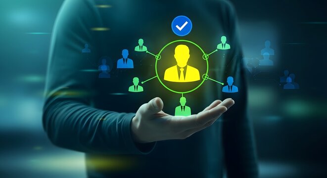 Holographic network visualization with centralized leadership concept