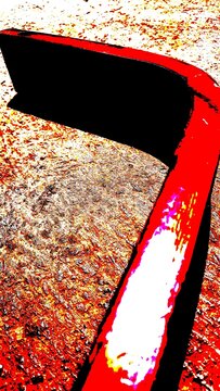 Abstract posterize illustration with red tones, ideal for designers, advertisers, musicians, and content creators needing bold artistic visuals for posters, branding, websites, and social media.