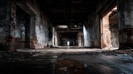 Fototapeta premium Dilapidated interior of an abandoned building