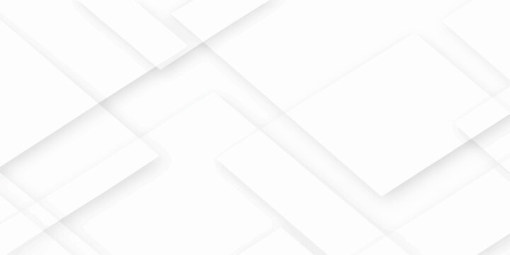 An abstract white vector background featuring a blank paper sheet template with a 3d square frame and soft gray shadow element for business card or web page design