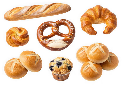 A collection of various types of bread and pastries