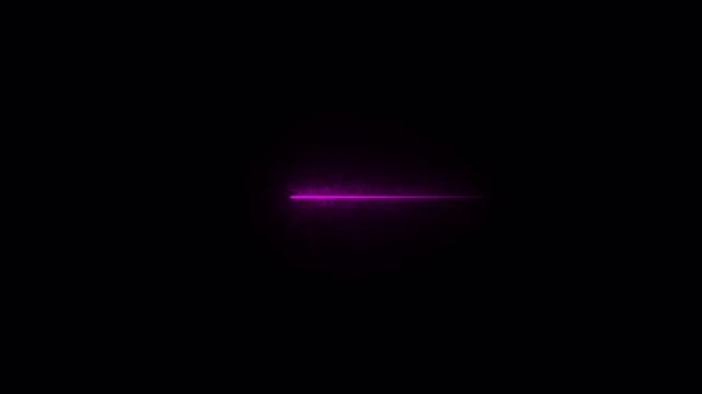 glowing purple horizontal neon saber light streak with plasma energy isolated on black background futuristic sci fi abstract cinematic motion graphic 4k video