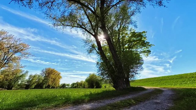 4K Timelapse video with moving clouds near Arbing, Osterhofen, Deggendorf, Bavaria, Germany
