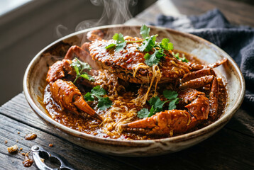 Fototapeta premium Singapore Chili Crab in Spicy Tomato Sauce