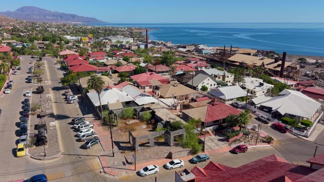 Discover Santa Rosalia in Baja California Sur. The video shows aerial views of the town, its church, architecture, and coastline.