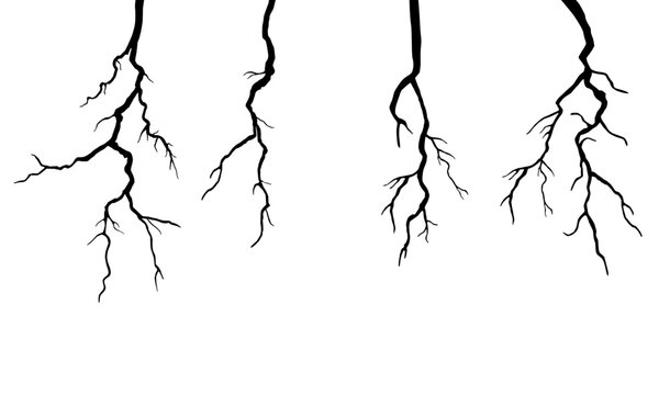  Black thunderstorm rays icon with energy symbols, abstract vector design or cracked vector design.

