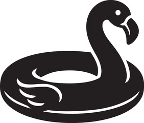 Black swan pool float icon Vector © Thanni