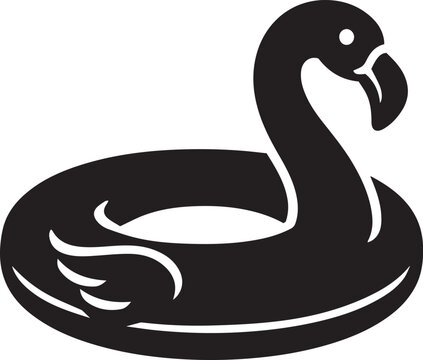 Black swan pool float icon Vector