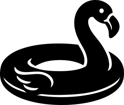 Black swan pool float icon Vector