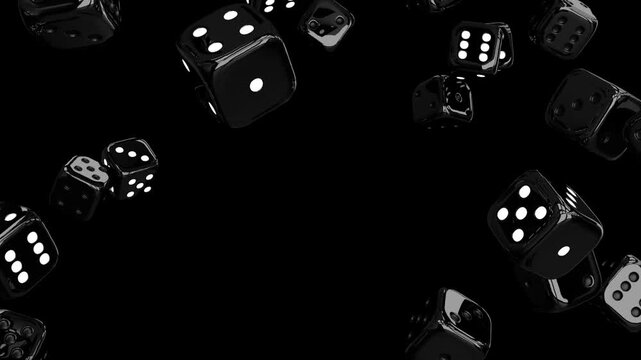 dice on black background