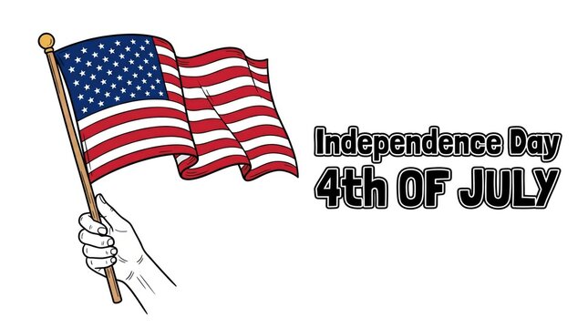 Independence day 4th of july american flag illustration